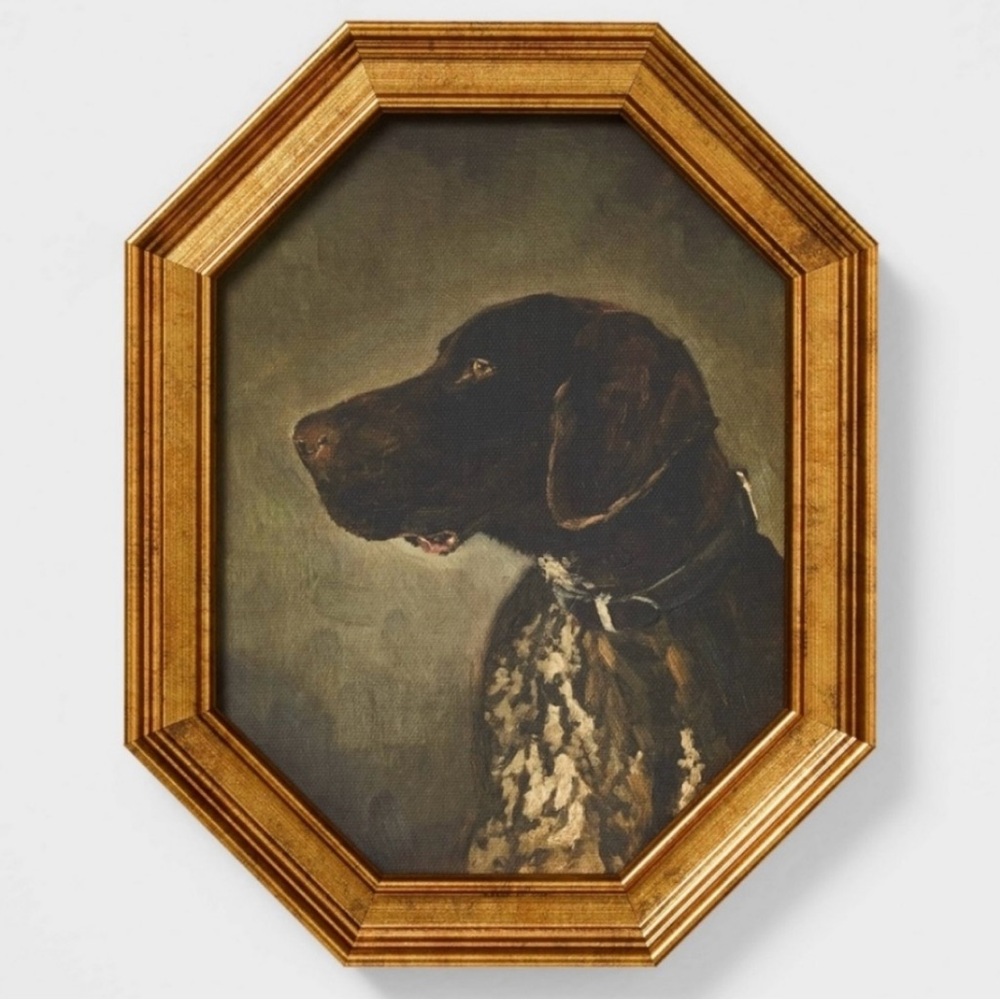 Studio Mcgee Threshold Black Pointer Dog Portrait Framed Art Lab NEW Target